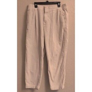 GAP XL Hi Rise Cord J Straight Leg Pants Cream White Preppy Corduroy Cotton